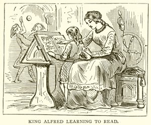 Kung Alfred lär sig läsa av English School