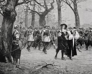Kung Karl I (1600-49) på väg till sin avrättning av English School