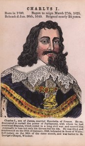 Kung Karl I (färgad gravyr) av English School