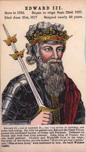 King Edward III (färgad gravyr) av English School