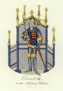Kung Edward III av England i sin militära vana av English School