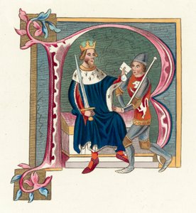 King Edward II (färgad gravyr) av English School