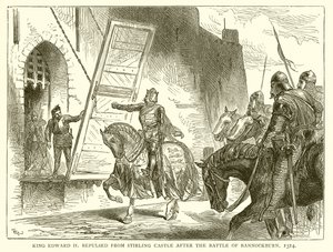 Kung Edward II avvisades från Stirling Castle efter slaget vid Bannockburn, 1314 av English School