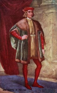 Kung Edward IV (färg litho) av English School