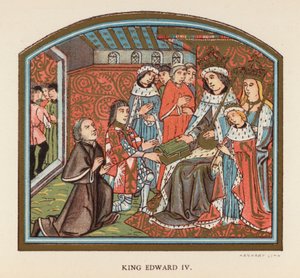 Kung Edward IV (färglitografi) av English School