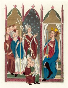 Kung Edward I (färgad gravyr) av English School