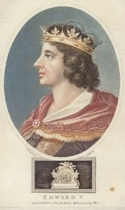 Kung Edward V av England (färggravyr) av English School