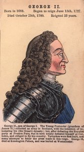 King George II (färgad gravyr) av English School