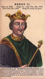 Kung Henrik II (färgad gravyr) av English School