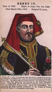 Kung Henrik IV (färgad gravyr) av English School