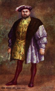 Kung Henrik VIII (färglitografi) av English School
