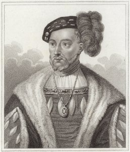 King James V (stippgravyr) av English School