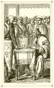 King John signerar Magna Charta av English School