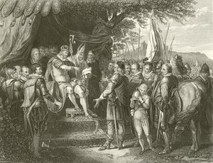 King John tecknar Magna Charta av English School