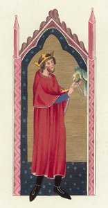 King Stephen (färgad gravyr) av English School