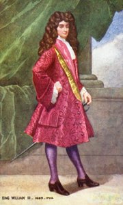 Kung Vilhelm III (färglitografi) av English School