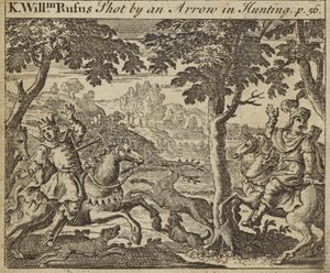 Kung William II av England skjuten av en pil under jakt, 1100 av English School