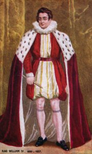 Kung William IV (färg litho) av English School