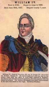 Kung William IV (färgad gravyr) av English School