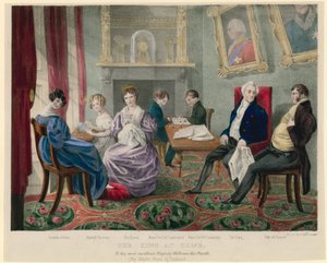 Kung William IV hemma med sin familj av English School