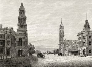 King William Street, Adelaide, ca 1880, från 