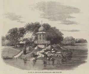 Kiosk i Bois de Boulogne (gravyr) av English School