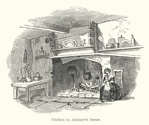 Kök i Almners lador (gravyr) av English School