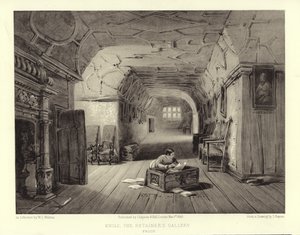 Knole, The Retainers Gallery (lithotint) av English School