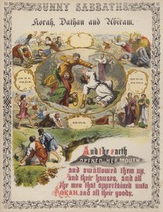 Korah, Datan och Abiram (färgad gravyr) av English School