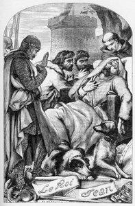 La Vie et la Mort du roi Jean (Kung Johns liv och död) - (John Lackland) Illustration i "" Works completes de William Shakespeare"" 1866 - Illustrationerna och den allmänna formen för denna utgåva är lånade från Cassells illustrerade Shakespeare, pub av English School