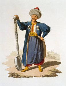 Slevbärare, 1818 (färgad akvatint) av English School