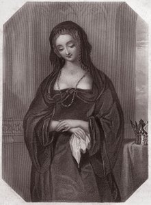 Lady Grey (Henry VI) (Henry VI) (Elizabeth Woodville) i - "" Galerie des femmes de Shakespeare, samling av fyrtiofem seriösa porträtt av tidiga Londonkonstnärer, berikade med kritiska och litterära notiser""" cirka 1838 - från " ” Gallery of the women of av English School