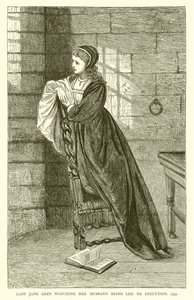 Lady Jane Gray ser hur hennes man leds till avrättning, 1554 av English School