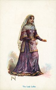 Lady Leflet (färglitografi) av English School