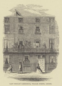 Lady Morgans residens, William Street, London (gravyr) av English School