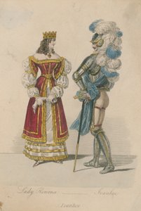 Lady Rowena och Ivanhoe av English School