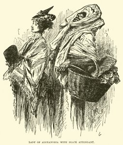 Lady of Alexandria med svart skötare av English School