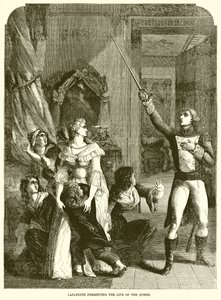 Lafayette bevarar drottningens liv av English School
