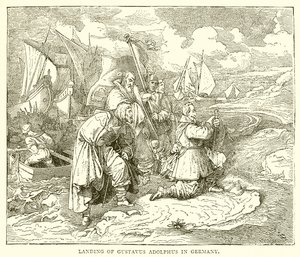 Landstigning av Gustavus Adolphus i Tyskland av English School