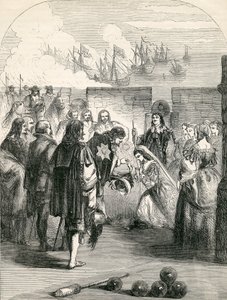 Landing of the Princess Henrietta, illustration hämtad från John Cassells Illustrated History of England, 1857 av English School