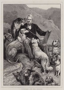 Landseer och hans vänner (gravyr) av English School