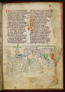 Lansdowne 782 f.27r En strid mellan riddare, från 