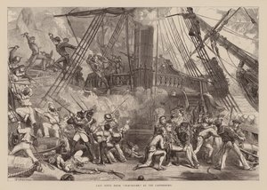 Sista scenen ur "Trafalgar" på Canterbury (gravyr) av English School