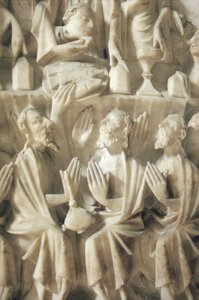 Nattvarden, detalj (alabaster) av English School