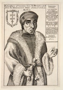 Laurenz Jans Koster, pub. 1683 gravyr. av English School
