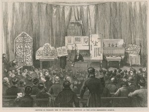 Föreläsning för arbetande män om prydnadsjärn på South Kensington Museum av English School
