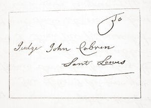 Brev från Daniel Boone till domaren John Cobren, original daterat den 5 oktober 1809 (se även 619584) av English School