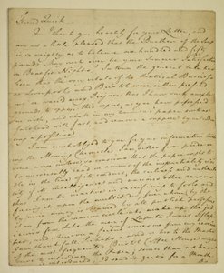 Brev från William Woodfall (1746-1803) till skådespelaren John Quick (1748-1831) angående John Hendersons positiva recensioner på Haymarket av English School