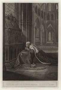Ludvig VII, kung av Frankrike, före Beckets grav