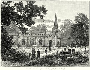 Lexdens kyrka (gravyr) av English School